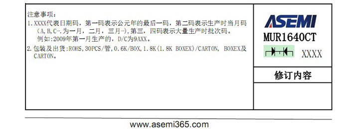 ASEMI超快恢復MURF1640CT
